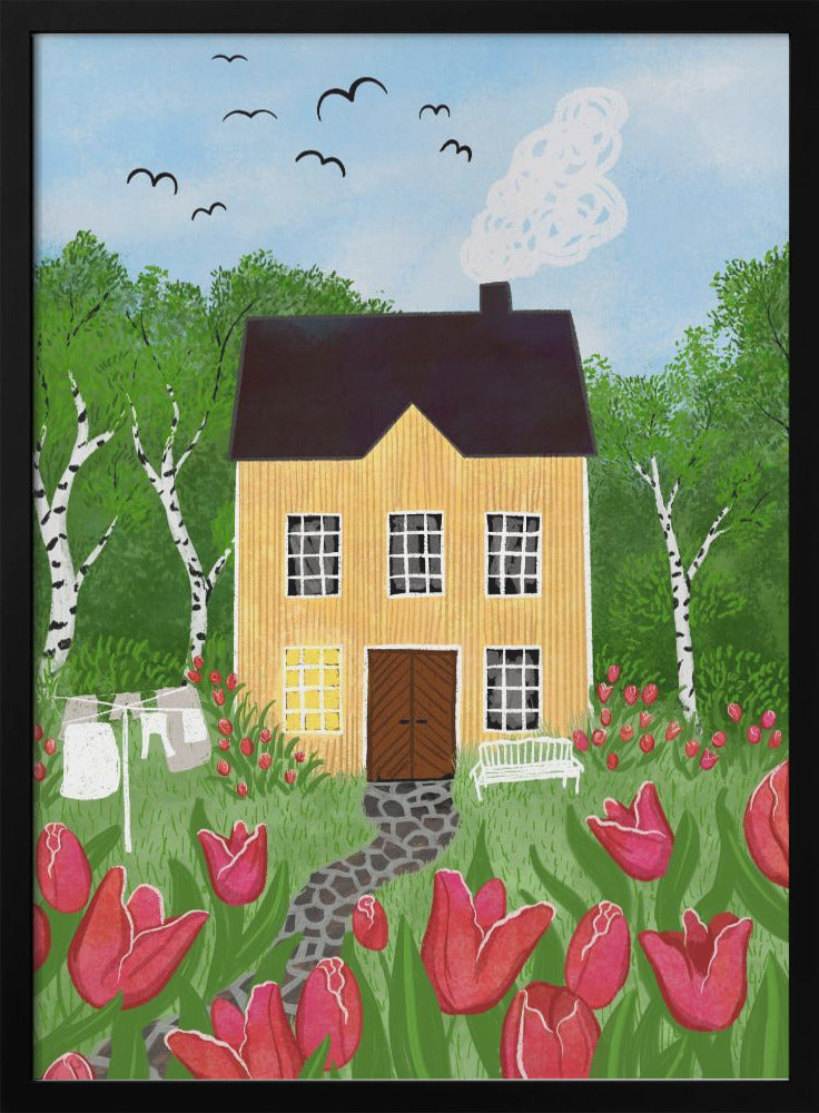 wall-art-print-canvas-poster-framed-The Tulip House Yellow , By EMELIEmaria-3