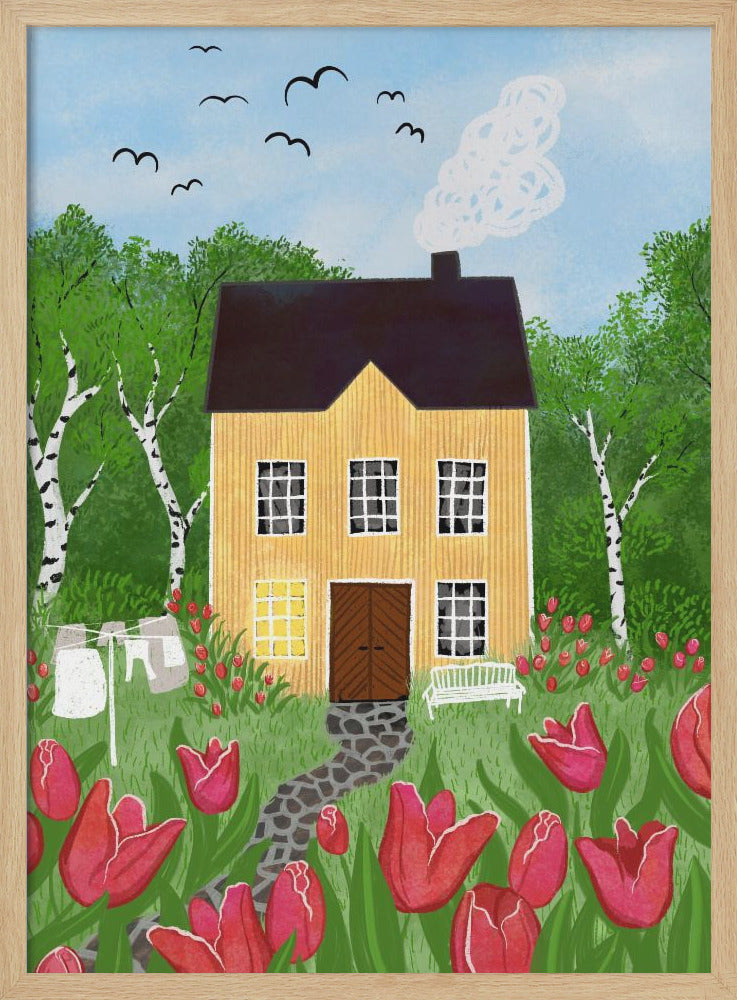 wall-art-print-canvas-poster-framed-The Tulip House Yellow , By EMELIEmaria-4