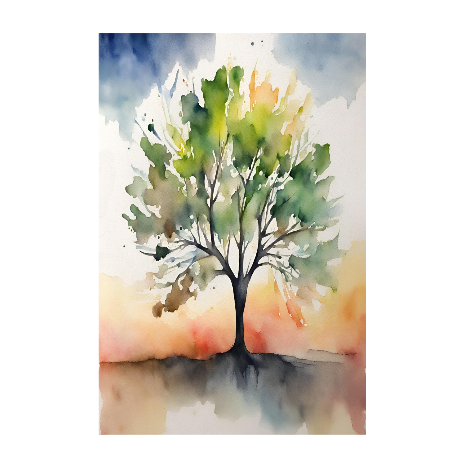 Tree of Colour, Style B |Wall Art Print Framed Canvas Poster