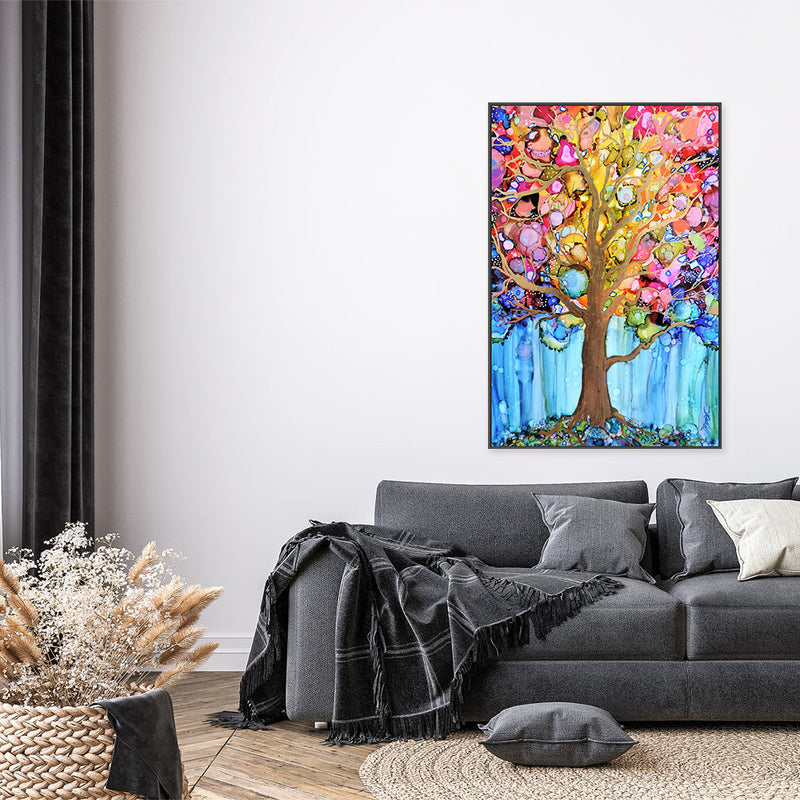 Colourful Tree of Life Canvas Wall Art Prints for Living Room
