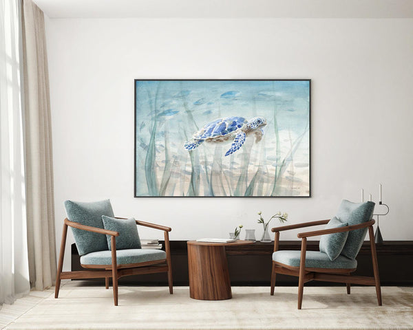 Undersea Turtle , By Danhui Nai |Wall Art Print Framed Canvas Poster