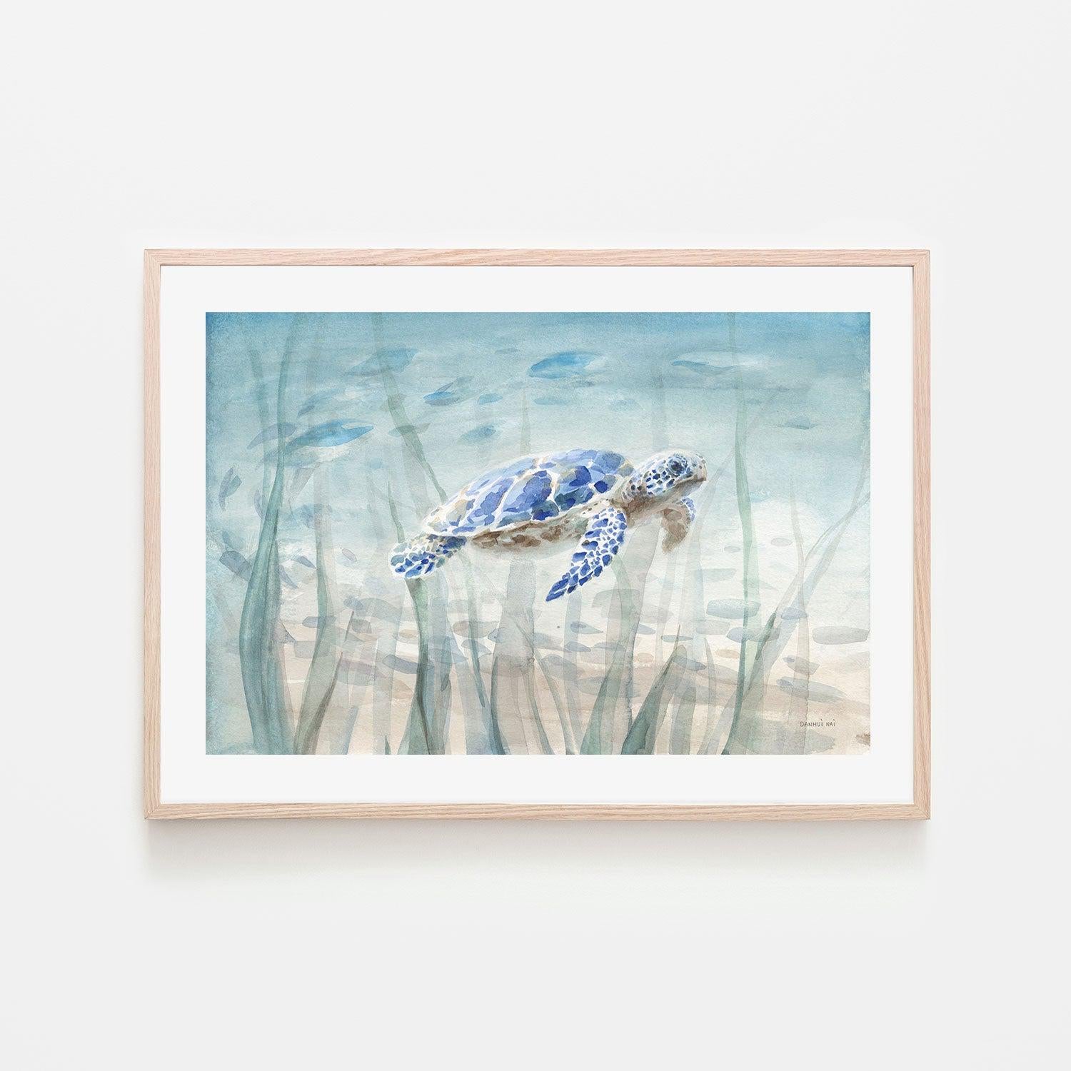 Undersea Turtle , By Danhui Nai |Wall Art Print Framed Canvas Poster ...