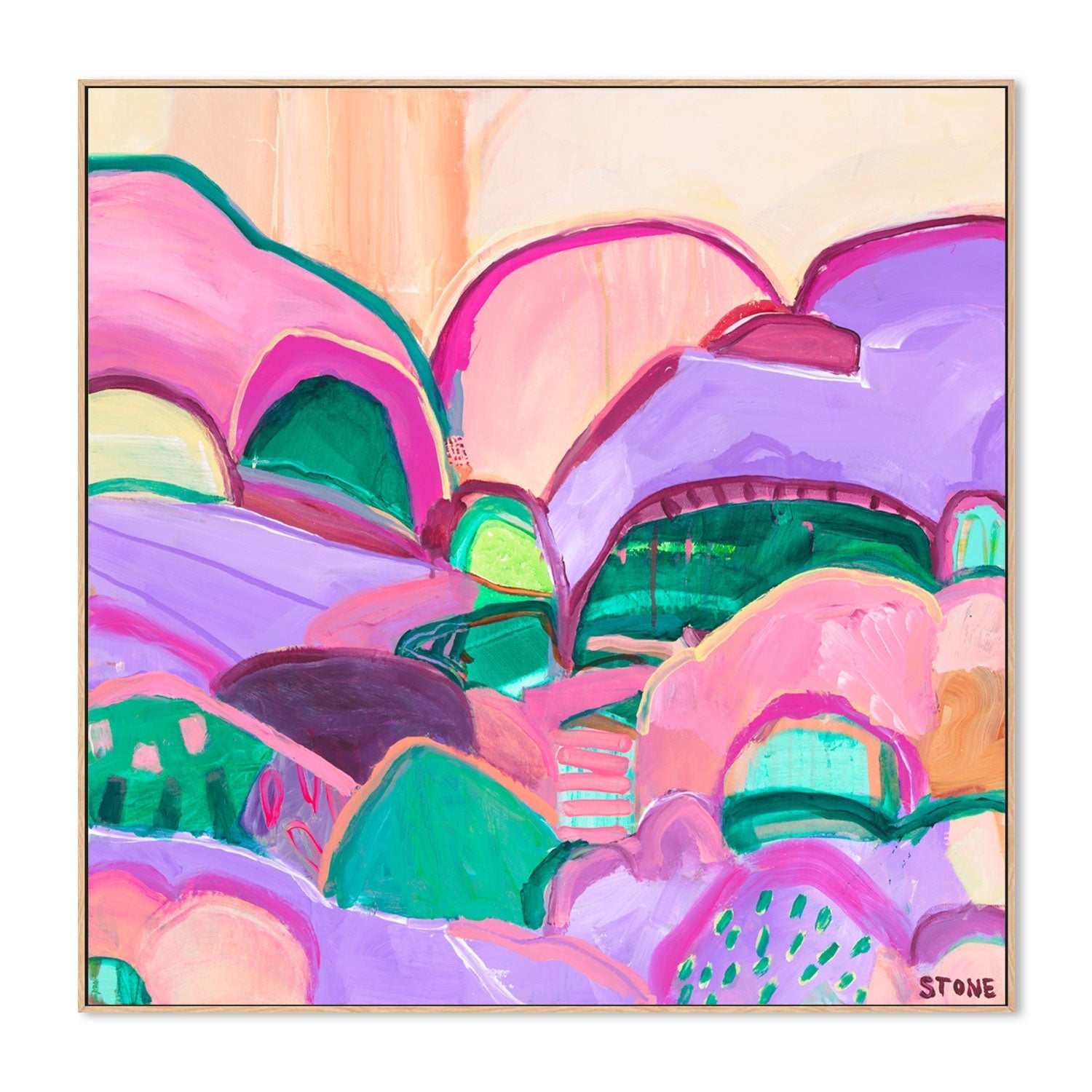 wall-art-print-canvas-poster-framed-Vibrant Hills , By Belinda Stone-GIOIA-WALL-ART