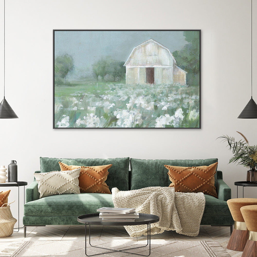 White Barn Meadow , By Danhui Nai |Wall Art Print Framed Canvas Poster ...