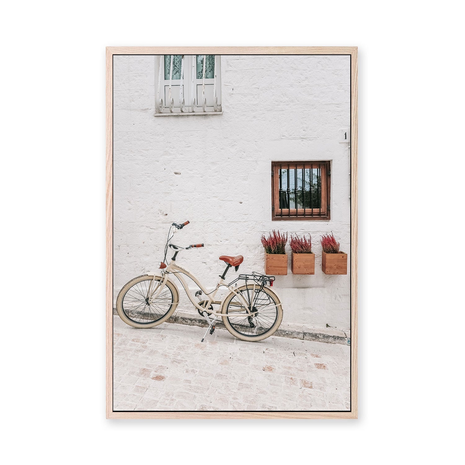 wall-art-print-canvas-poster-framed-Whitewashed Bicicletta, Puglia, Italy , By Carla & Joel Photography-GIOIA-WALL-ART