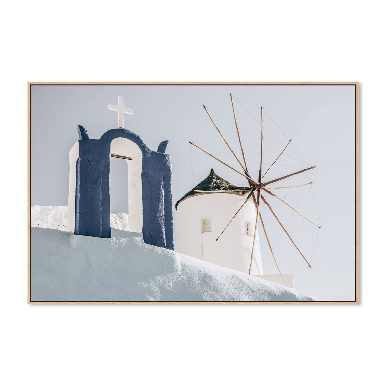 Windmill in Oia town, Santorini, Greece-Gioia-Prints-Framed-Canvas-Poster-GIOIA-WALL-ART