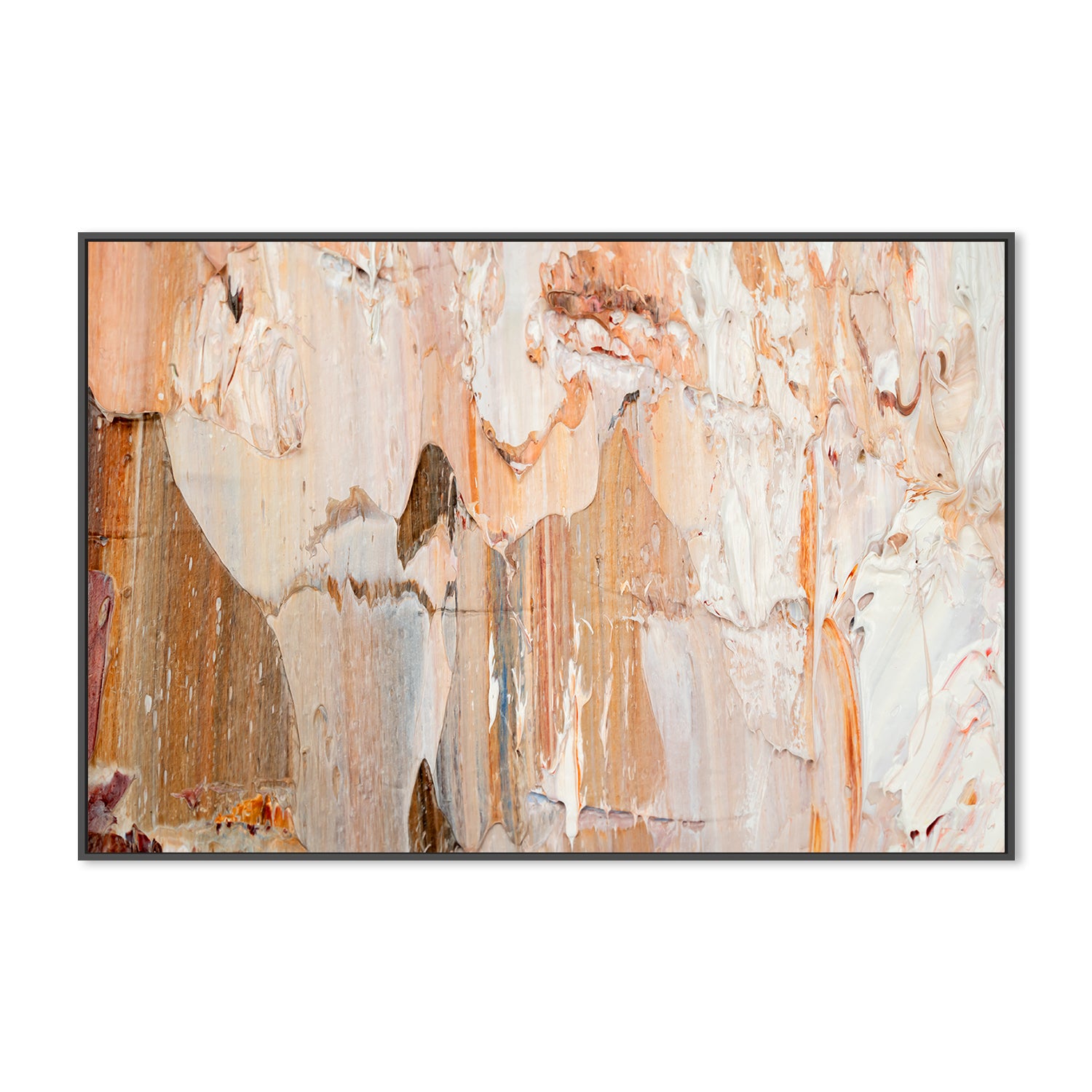 Peach and White Abstract , Hand-painted Canvas