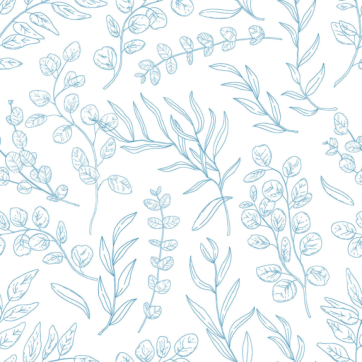 Blue Botanical|Wallpaper self adhesive removable eco-friendly – Gioia ...