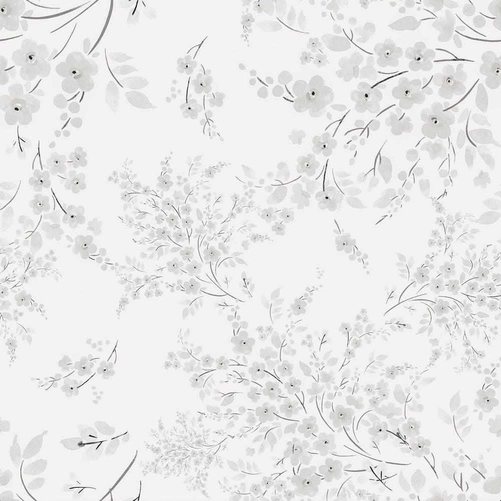 Delicate Neutral Blooms Wallpaper