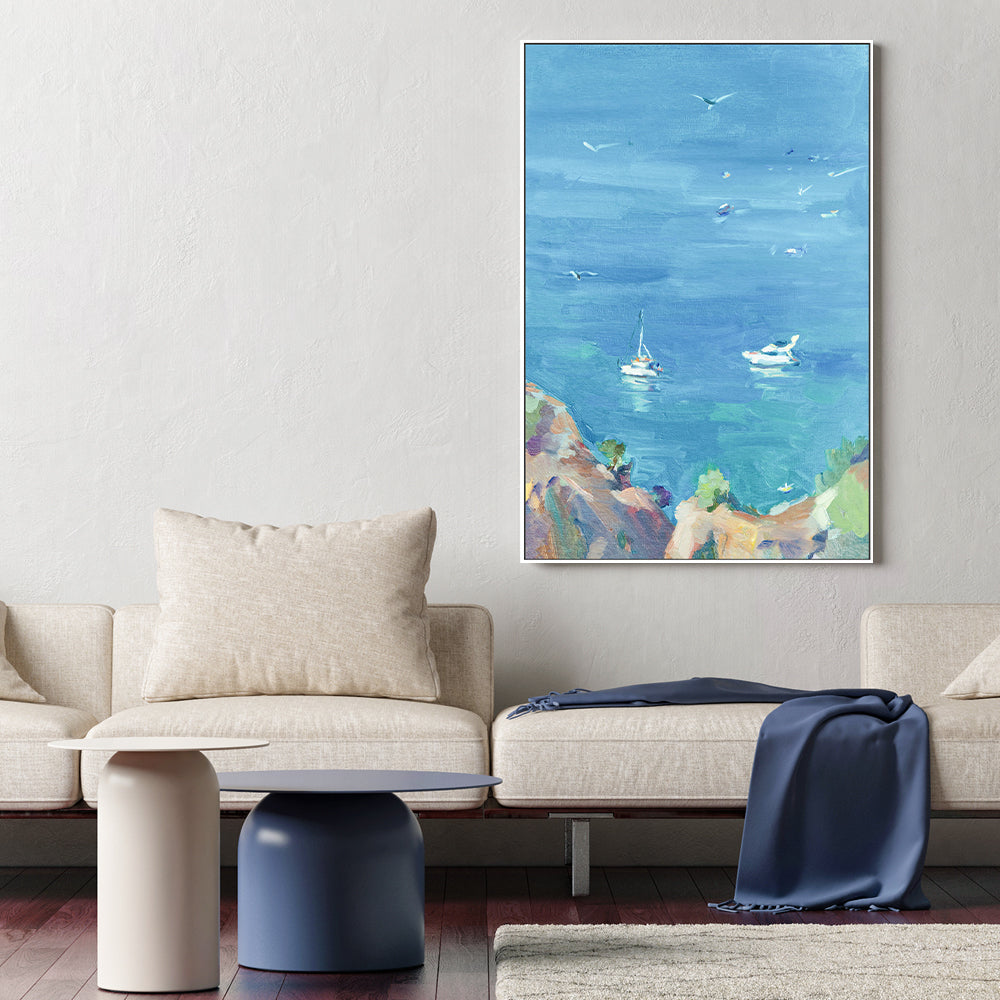 Blue As The Ocean , Hand-painted Canvas