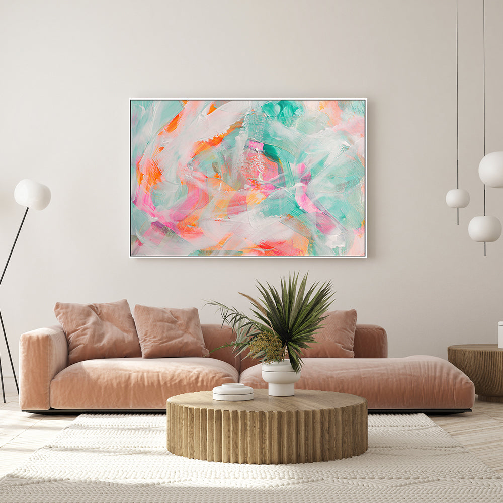 Fluro Abstract , Hand-painted Canvas