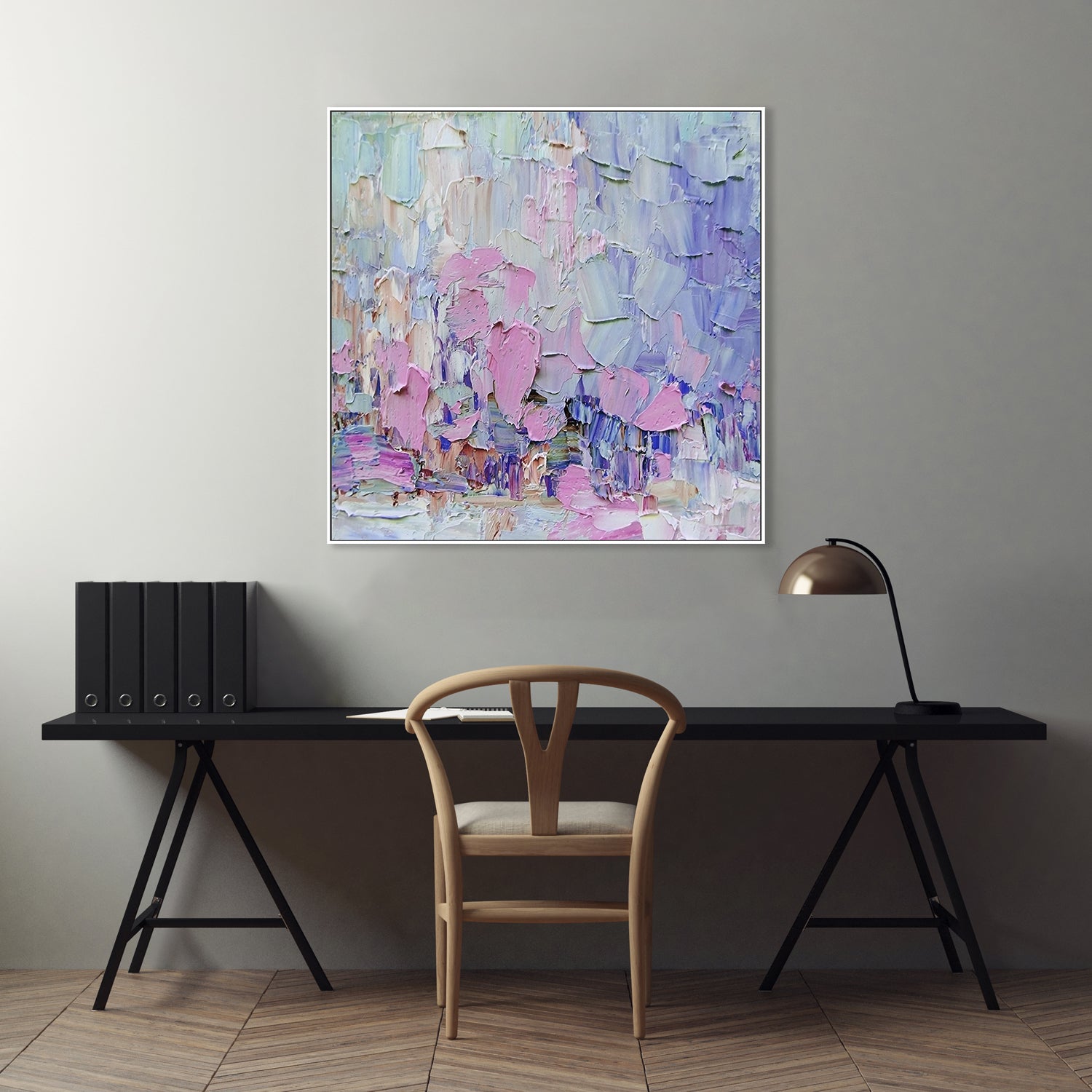 Pink and Purple Kisses , Hand-painted Canvas