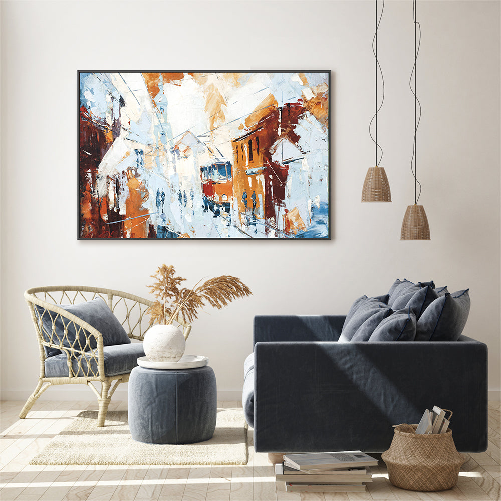 Architectural Explosion, Style B, Hand-Painted Canvas