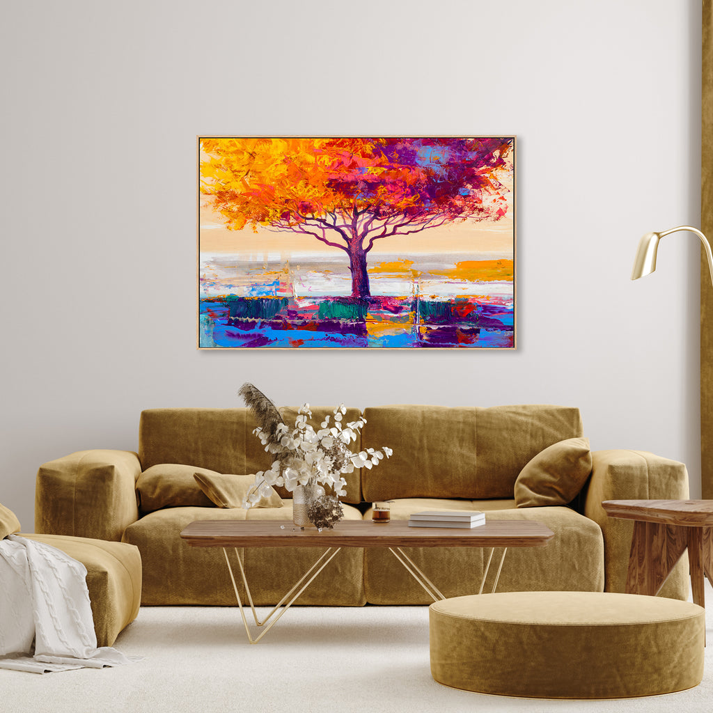 Canvas Painting, Tree of Life, Style A, Hand-Painted Canvas, Framed ...