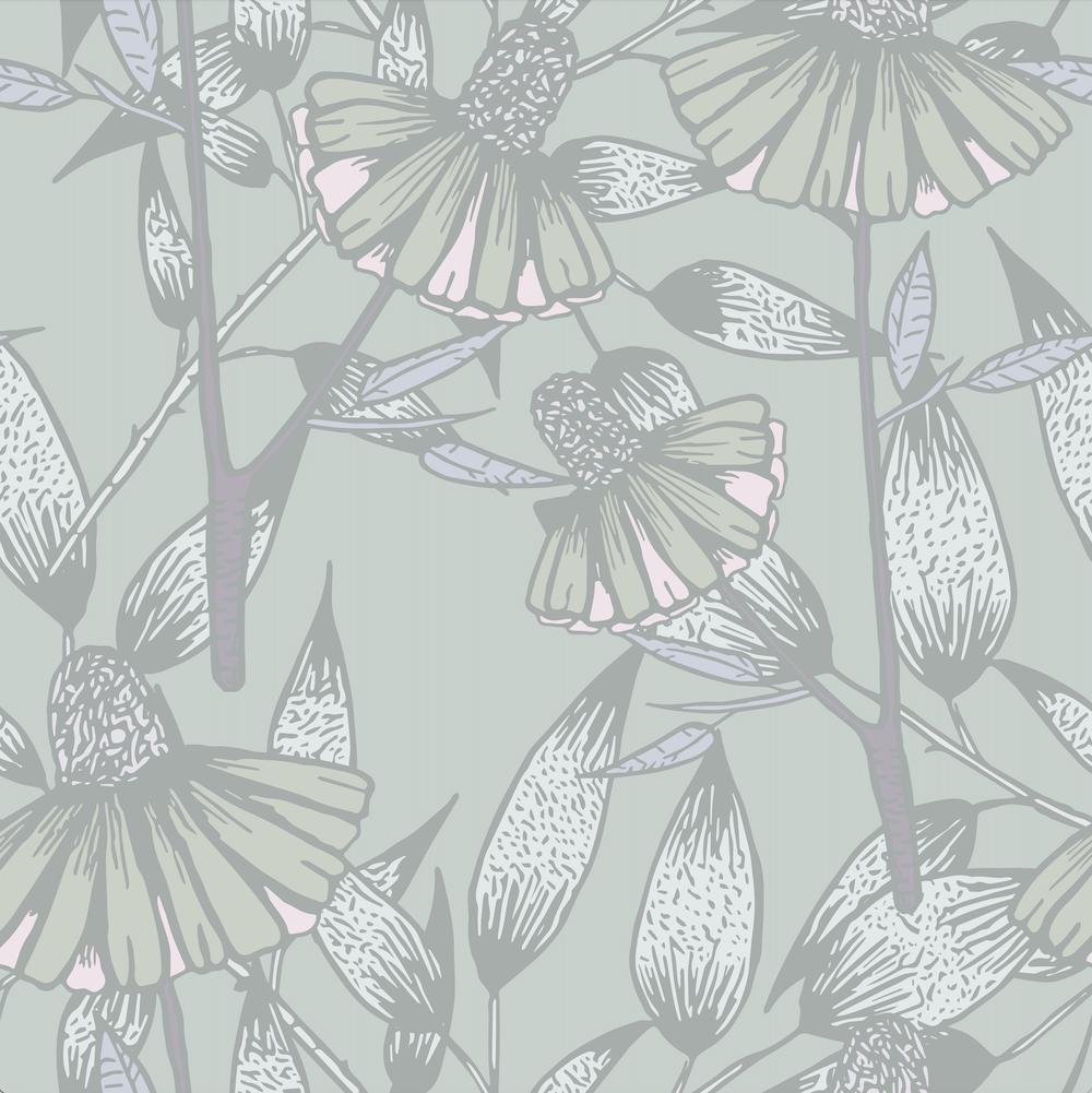 Pastel Green Blooms-wallpaper-eco-friendly-easy-removal-GIOIA-WALL-ART